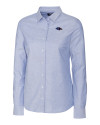 Baltimore Ravens Americana Cutter & Buck Stretch Oxford Womens Long Sleeve Dress Shirt Light Blue Mannequin Thumbnail Image