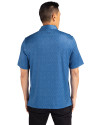 Denver Broncos Americana Cutter & Buck Pike Micro Floral Print Stretch Mens Polo Indigo Back Thumbnail Image