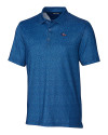 Denver Broncos Americana Cutter & Buck Pike Micro Floral Print Stretch Mens Polo Indigo Mannequin Thumbnail Image