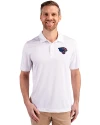 Jacksonville Jaguars Americana Cutter & Buck Prospect Eco Textured Stretch Recycled Mens Short Sleeve Polo White Front Thumbnail Image
