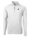 Carolina Panthers Americana Cutter & Buck Adapt Eco Knit Stretch Recycled Mens Quarter Zip Pullover White Mannequin Thumbnail Image