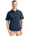 Jacksonville Jaguars Americana Cutter & Buck Virtue Eco Pique Recycled Mens Polo Navy Blue Front Thumbnail Image