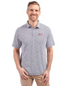 Kansas City Chiefs Americana Cutter & Buck Virtue Recycled Botanical Print Featherlight Pique Mens  Polo Navy Blue Front Thumbnail Image
