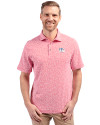 Cincinnati Bengals Americana Cutter & Buck Virtue Recycled Botanical Print Featherlight Pique Mens  Polo Red Front Thumbnail Image