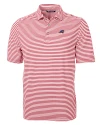Carolina Panthers Americana Cutter & Buck Virtue Eco Pique Stripe Recycled Mens Polo Cardinal Red Mannequin Thumbnail Image