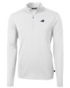 Carolina Panthers Americana Cutter & Buck Virtue Eco Pique Recycled Quarter Zip Mens Pullover White Mannequin Thumbnail Image