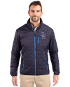 Colorado Rockies Stars & Stripes Cutter & Buck Rainier PrimaLoft® Mens Eco Insulated Full Zip Puffer Jacket Dark Navy/Silver Front Thumbnail Image