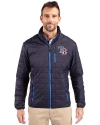 Tampa Bay Rays Stars & Stripes Cutter & Buck Rainier PrimaLoft® Mens Eco Insulated Full Zip Puffer Jacket Dark Navy Front Thumbnail Image