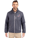 Washington Nationals Stars & Stripes Cutter & Buck Rainier PrimaLoft® Mens Eco Insulated Full Zip Puffer Jacket Anthracite Melange Front Thumbnail Image