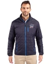 Miami Marlins Stars & Stripes Cutter & Buck Rainier PrimaLoft® Mens Eco Insulated Full Zip Puffer Jacket Dark Navy Front Thumbnail Image