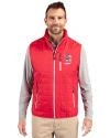 Boston Red Sox Stars & Stripes Cutter & Buck Rainier PrimaLoft® Mens Eco Insulated Full Zip Puffer Vest Red Front Thumbnail Image