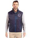 Chicago Cubs Stars & Stripes Cutter & Buck Rainier PrimaLoft® Mens Eco Insulated Full Zip Puffer Vest Dark Navy Front Thumbnail Image