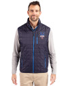 New York Mets Stars & Stripes Cutter & Buck Rainier PrimaLoft® Mens Eco Insulated Full Zip Puffer Vest Dark Navy Front Thumbnail Image