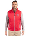 Athletics Stars And Stripes Cutter & Buck Rainier PrimaLoft® Mens Eco Insulated Full Zip Puffer Vest Red Front Thumbnail Image