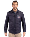 Tampa Bay Rays Stars & Stripes Cutter & Buck Rainier PrimaLoft® Mens Eco Insulated Quilted Shirt Jacket Dark Navy Front Thumbnail Image