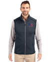 New York Giants Americana Cutter & Buck Mainsail Sweater-Knit Mens Full Zip Vest Liberty Navy Heather Front Thumbnail Image