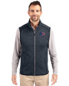 Tampa Bay Buccaneers Americana Cutter & Buck Mainsail Sweater-Knit Mens Full Zip Vest Liberty Navy Heather Front Thumbnail Image