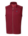 Carolina Panthers Americana Cutter & Buck Mainsail Sweater-Knit Mens Full Zip Vest Cardinal Red Heather Mannequin Thumbnail Image