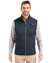 Cincinnati Bengals Americana Cutter & Buck Mainsail Sweater-Knit Mens Full Zip Vest Liberty Navy Heather Front Thumbnail Image