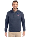 Indianapolis Colts Americana Cutter & Buck Mainsail Sweater-Knit Mens Half Zip Pullover Jacket Liberty Navy Heather Front Thumbnail Image