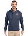 San Diego Padres Stars & Stripes Cutter & Buck Mainsail Sweater-Knit Mens Half Zip Pullover Jacket Liberty Navy Heather Front Thumbnail Image