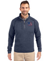 New York Giants Americana Cutter & Buck Mainsail Sweater-Knit Mens Half Zip Pullover Jacket Liberty Navy Heather Front Thumbnail Image