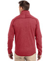 Colorado Rockies Stars & Stripes Cutter & Buck Mainsail Sweater-Knit Mens Full Zip Jacket Cardinal Red Heather Back Thumbnail Image