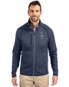Colorado Rockies Stars & Stripes Cutter & Buck Mainsail Sweater-Knit Mens Full Zip Jacket Liberty Navy Heather Front Thumbnail Image