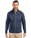 Atlanta Falcons Americana Cutter & Buck Mainsail Sweater-Knit Mens Full Zip Jacket Liberty Navy Heather Front Thumbnail Image