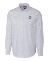 Indianapolis Colts Americana Cutter & Buck Stretch Oxford Stripe Mens Long Sleeve Dress Shirt Light Blue Mannequin Thumbnail Image