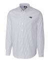 New England Patriots Americana Cutter & Buck Stretch Oxford Stripe Mens Long Sleeve Dress Shirt Light Blue Mannequin Thumbnail Image