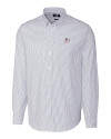 Athletics Stars And Stripes Cutter & Buck Stretch Oxford Stripe Mens Long Sleeve Dress Shirt Light Blue Mannequin Thumbnail Image