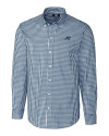 Carolina Panthers Americana Cutter & Buck Easy Care Stretch Gingham Mens Long Sleeve Dress Shirt Liberty Navy Mannequin Thumbnail Image