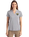 Jacksonville Jaguars Cutter & Buck Forge Eco Heathered Stretch Womens Blade Top Polished Heather Front Thumbnail Image