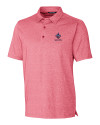 New Orleans Saints Americana Cutter & Buck Forge Heathered Stretch Mens Polo Cardinal Red Heather Mannequin Thumbnail Image