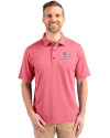 Athletics Stars And Stripes Cutter & Buck Forge Heathered Stretch Mens Polo Cardinal Red Heather Front Thumbnail Image