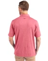 Detroit Tigers Stars & Stripes Cutter & Buck Forge Heathered Stretch Mens Polo Cardinal Red Heather Back Thumbnail Image