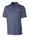 View image 7: Pittsburgh Pirates Stars & Stripes Cutter & Buck Forge Heathered Stretch Mens Polo Indigo Heather Mannequin