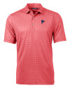 Atlanta Falcons Americana Cutter & Buck Pike Banner Print Stretch Mens Polo Cardinal Red Mannequin Thumbnail Image