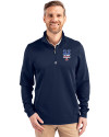 New York Mets Stars & Stripes Cutter & Buck Traverse Stretch Eco Quarter Zip Mens Big and Tall Pullover Liberty Navy Front Thumbnail Image