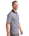 Los Angeles Dodgers Stars & Stripes Cutter & Buck Forge Tonal Stripe Stretch Mens Big and Tall Polo Liberty Navy Side Thumbnail Image