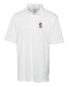 Seattle Mariners Stars & Stripes Cutter & Buck CB Drytec Genre Textured Solid Mens Big and Tall Polo White Mannequin Thumbnail Image