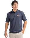 Arizona Diamondbacks Stars & Stripes Cutter & Buck CB Drytec Genre Textured Solid Mens Big and Tall Polo Navy Blue Front Thumbnail Image