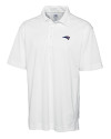 New England Patriots Americana Cutter & Buck CB Drytec Genre Textured Solid Mens Big and Tall Polo White Mannequin Thumbnail Image