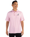 Atlanta Braves Stars & Stripes Cutter & Buck Pike Double Dot Print Stretch Mens Big and Tall Polo Cardinal Red Front Thumbnail Image