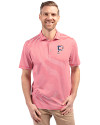 Pittsburgh Pirates Stars & Stripes Cutter & Buck Virtue Eco Pique Stripe Recycled Mens Big and Tall Polo Red Front Thumbnail Image