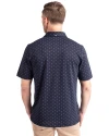 Miami Marlins Stars & Stripes Cutter & Buck Virtue Eco Pique Tile Print Recycled Mens Big & Tall Polo Navy Blue Back Thumbnail Image