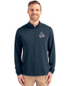 Baltimore Orioles Stars & Stripes Cutter & Buck Virtue Eco Pique Recycled Quarter Zip Mens Big & Tall Pullover Navy Blue Front Thumbnail Image
