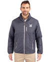 Houston Astros Stars & Stripes Cutter & Buck Rainier PrimaLoft®  Mens Big and Tall Eco Insulated Puffer Jacket Anthracite Melange Front Thumbnail Image