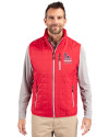 Los Angeles Dodgers Stars & Stripes Cutter & Buck Rainier PrimaLoft® Mens Big and Tall Eco Insulated Full Zip Puffer Vest Red Front Thumbnail Image